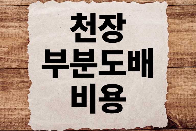 천장 부분도배 비용